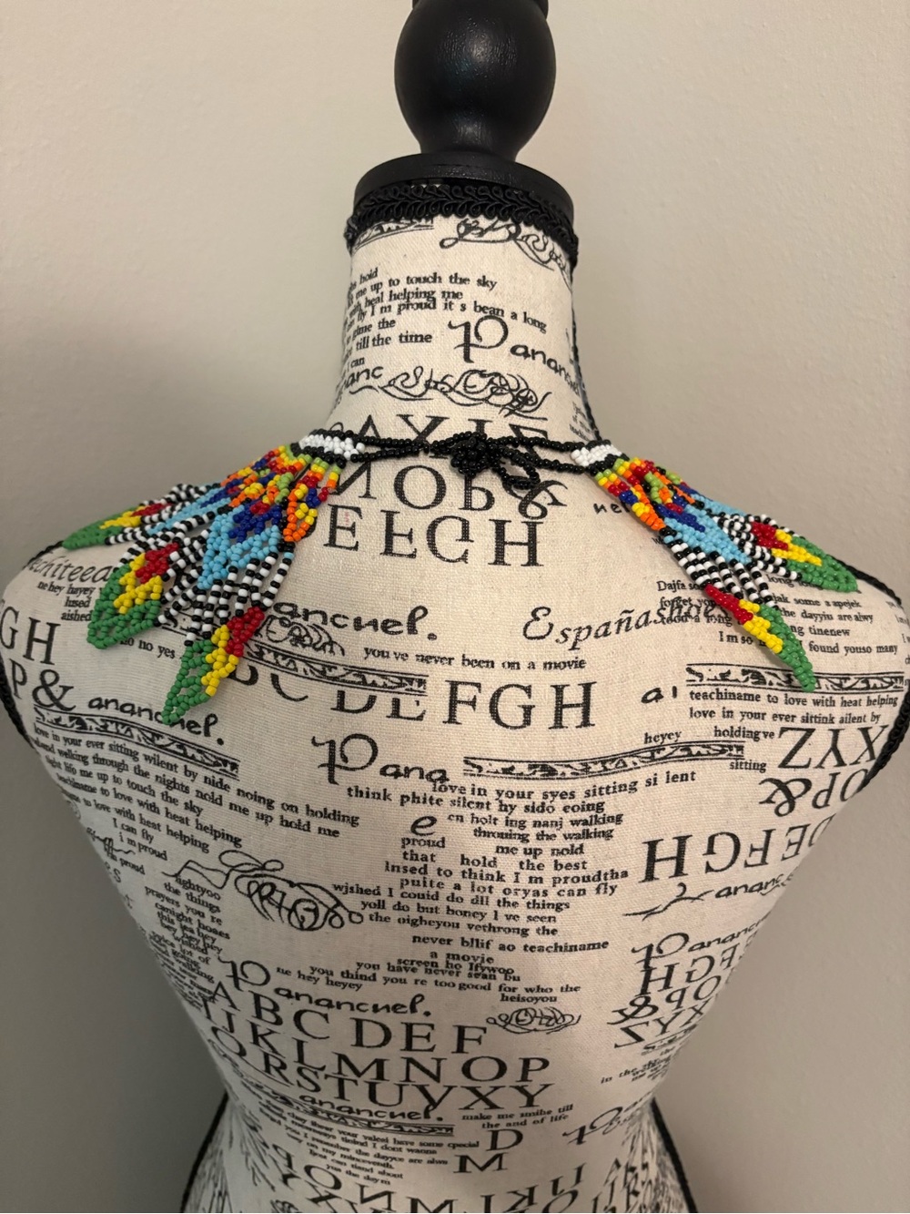 Handmade Multicolor Beaded Statement Necklace - Picture 4 of 4